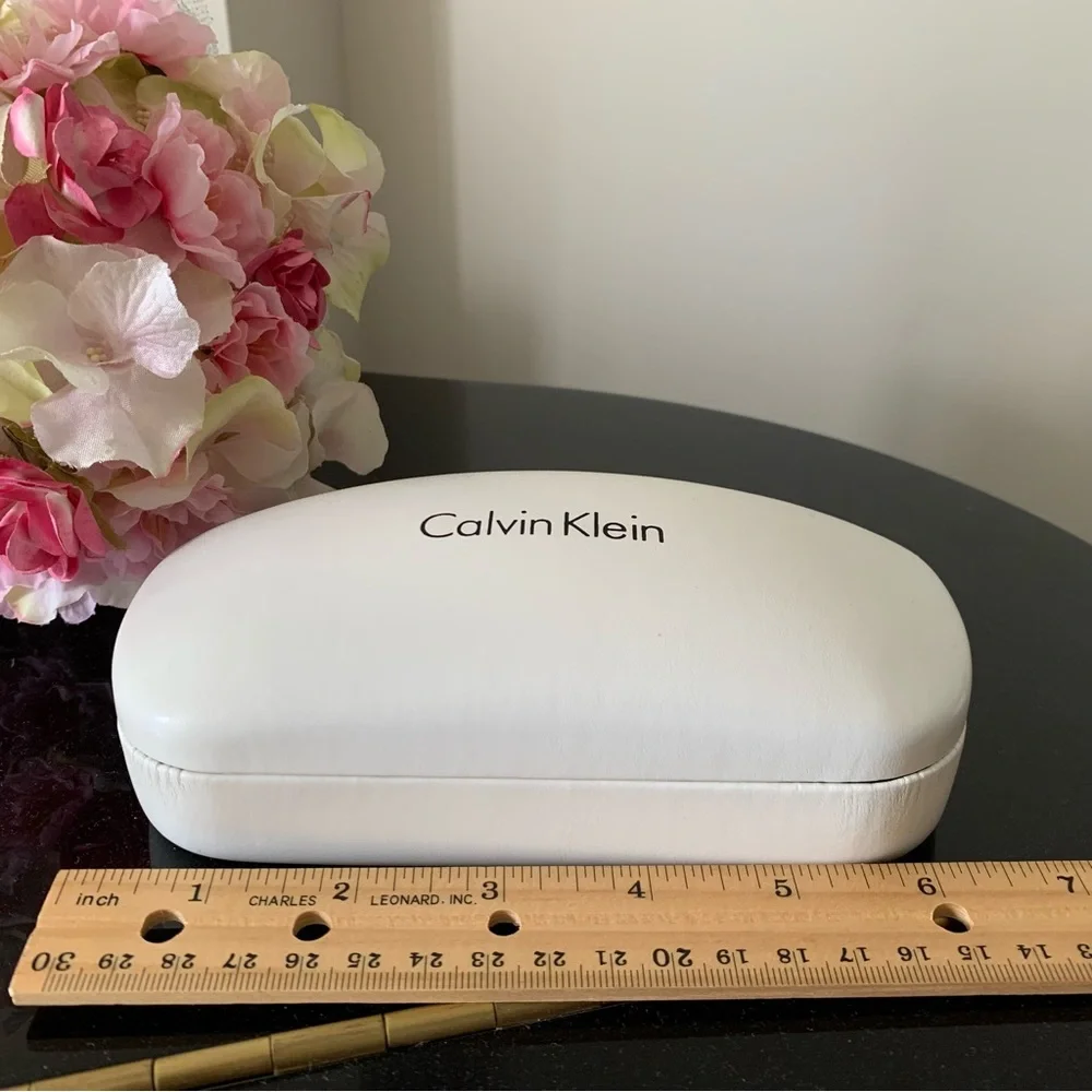 Calvin Klein White Sunglasses Case Only Black Interior Like New